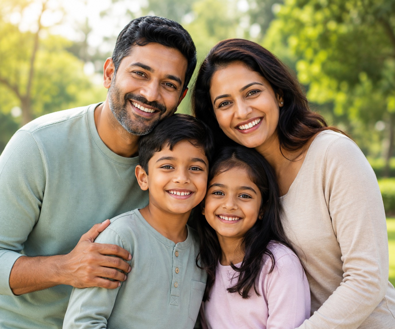 Happy healthy family